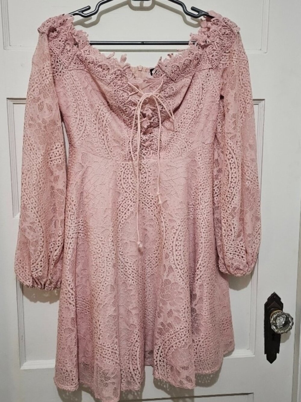 Pink Lace Mini Dress